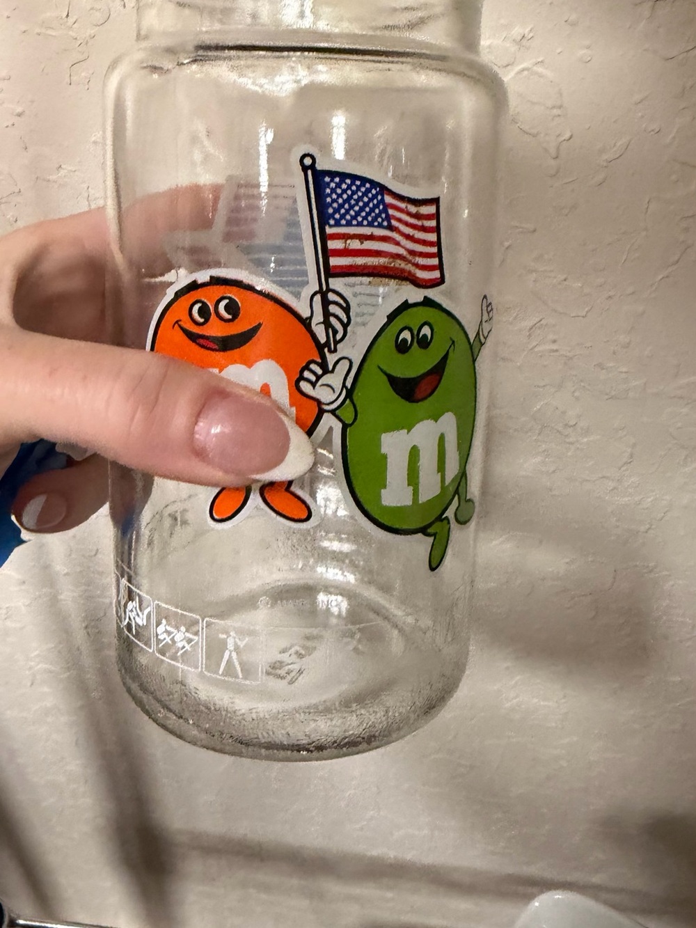M&M's Patriotic Team USA Drinking Glass - Orange & Green